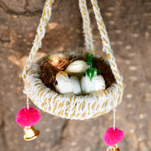 Artificial Jute Hanging Birds Nest Jhumar Chidiyan Ka Ghosla