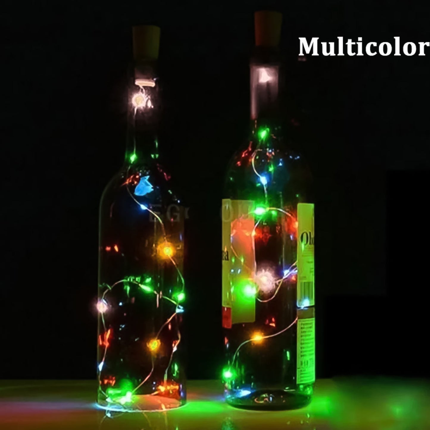 Wine Bottle Cork String Light | Multi LED / 2M Cable Length Copper Wire Battery Operated (Multicolor Light / 5 Pc)