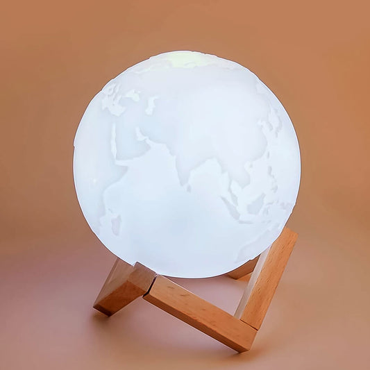 3D Moon Night Lamp with Stand (Color Box /  White & Yellow Light / 1 Pc) - Needs You