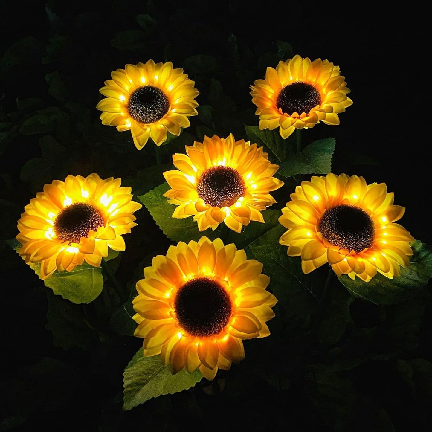 2 Pc Outdoor Solar Sunflower Lights Intelligent Light Control Waterproof Garden Landscape Stake Light - Needs You