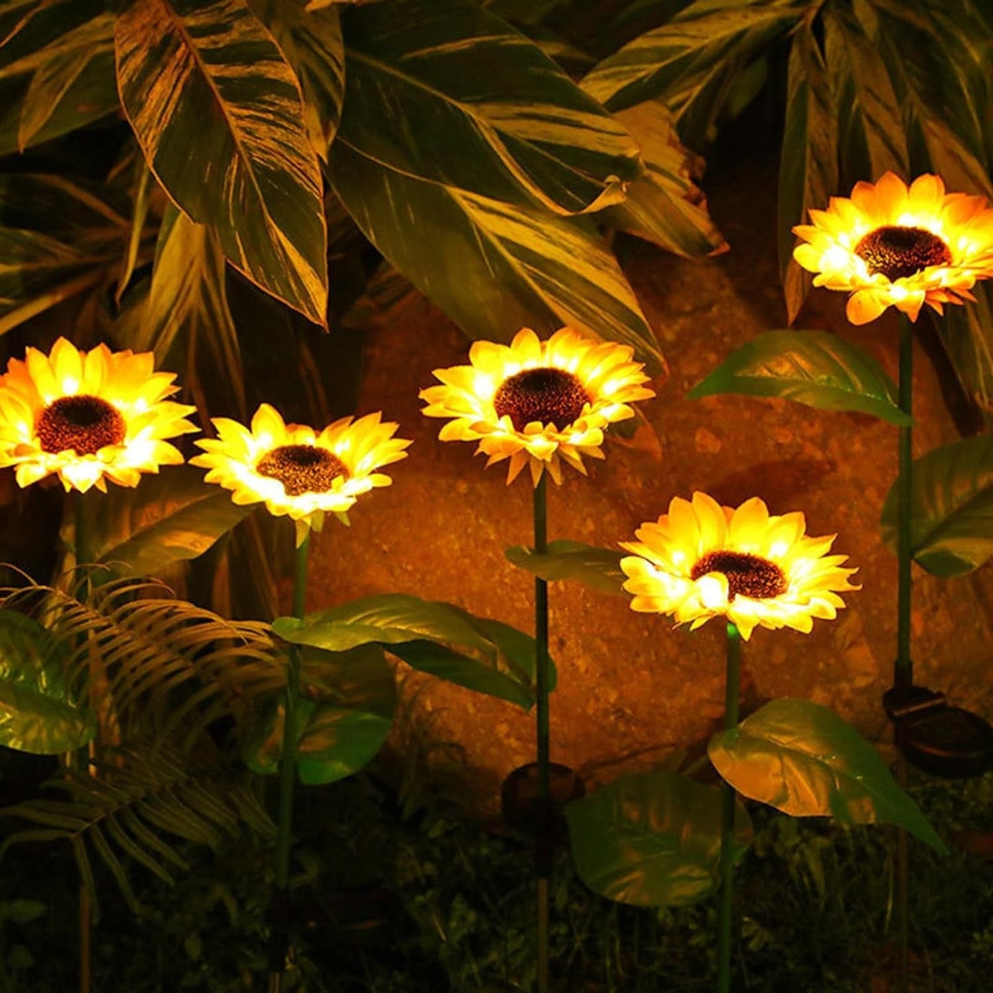 2 Pc Outdoor Solar Sunflower Lights Intelligent Light Control Waterproof Garden Landscape Stake Light - Needs You