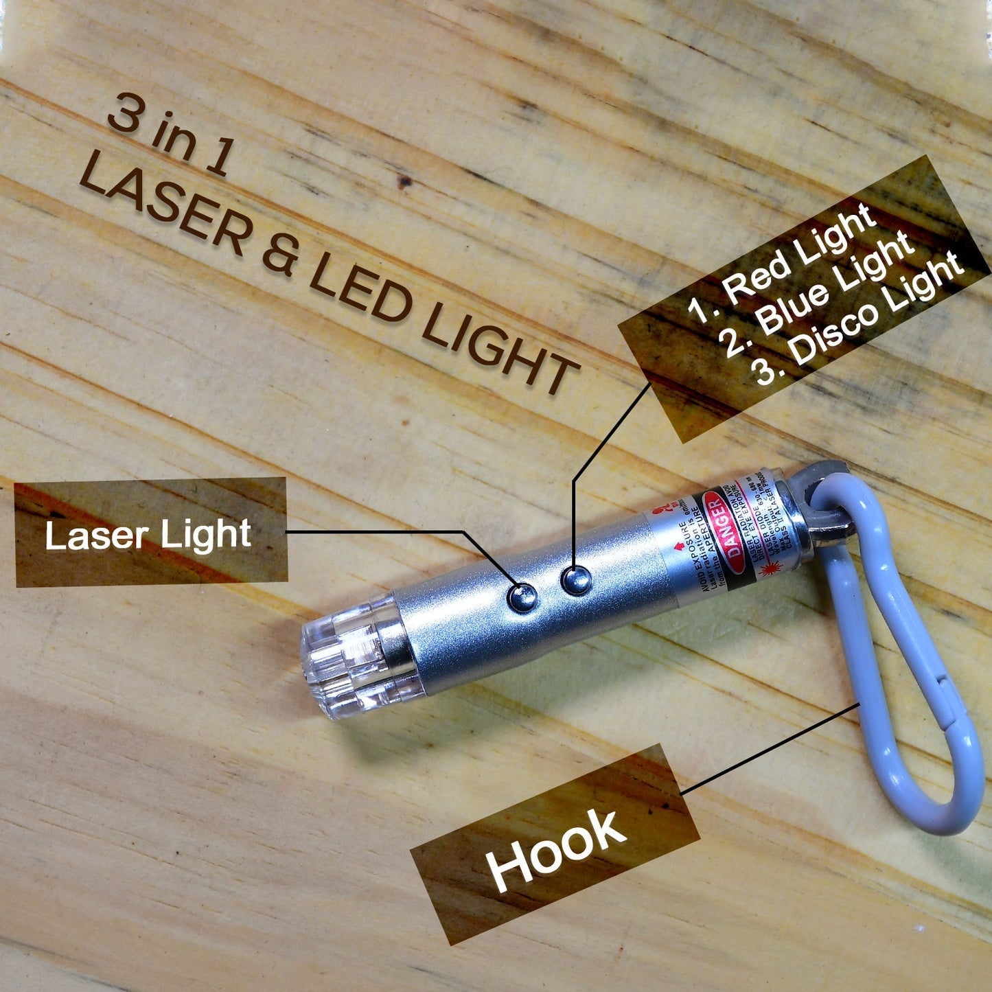 3 in1 Laser Light, LED Flashlight + Torch Keychain + Laser Pointer - Needs You