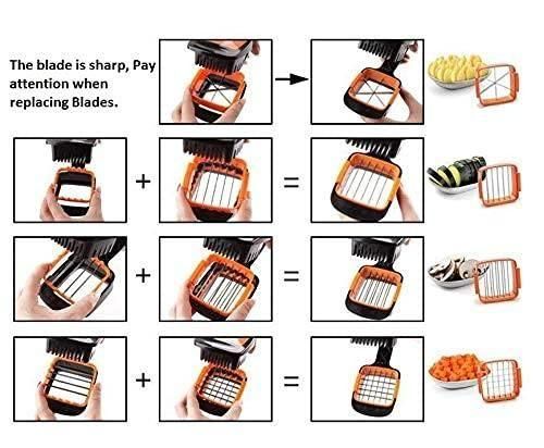 3 in 1 Multifunction Vegetable Manual Manual Quick Dicer Cutter - Needs You