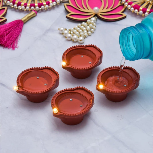 Water Sensor Diyas for Diwali Decoration 6 pcs Set