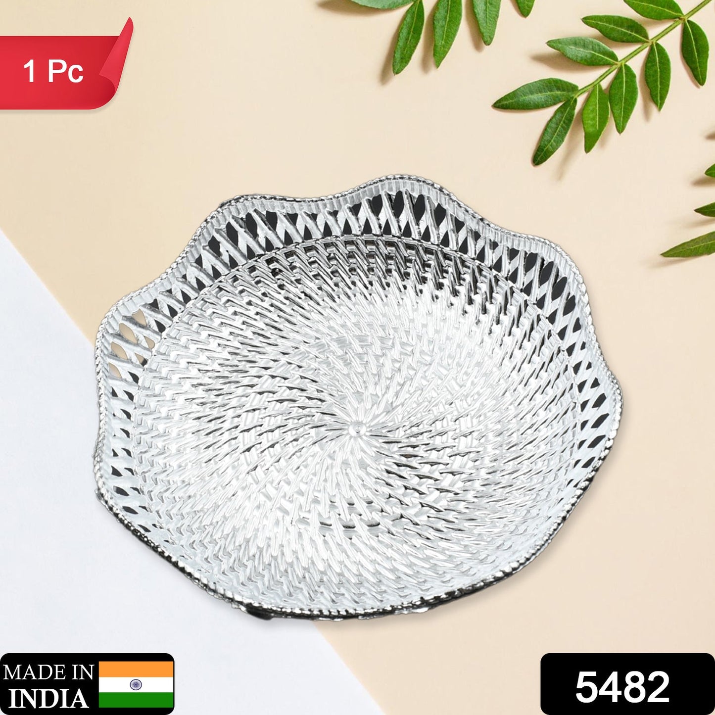 Round Serving Tray, Traditional Serving Tray, Multipurpose Serving Tray, Decorative Serving Platters, Mukhwas Serving Tray (5 Pc)