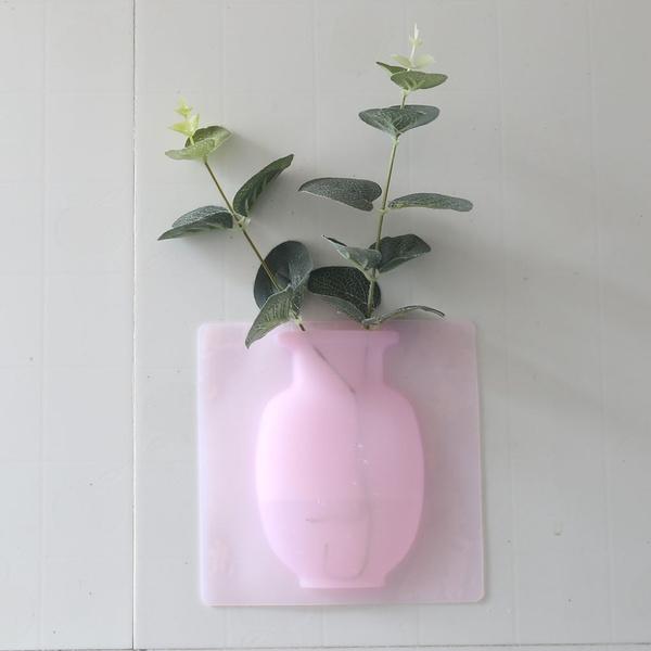 Wall Hanging Silicone Flower Pot Sticker Plant Rack for Decoration  (MultiColour) pack of 2