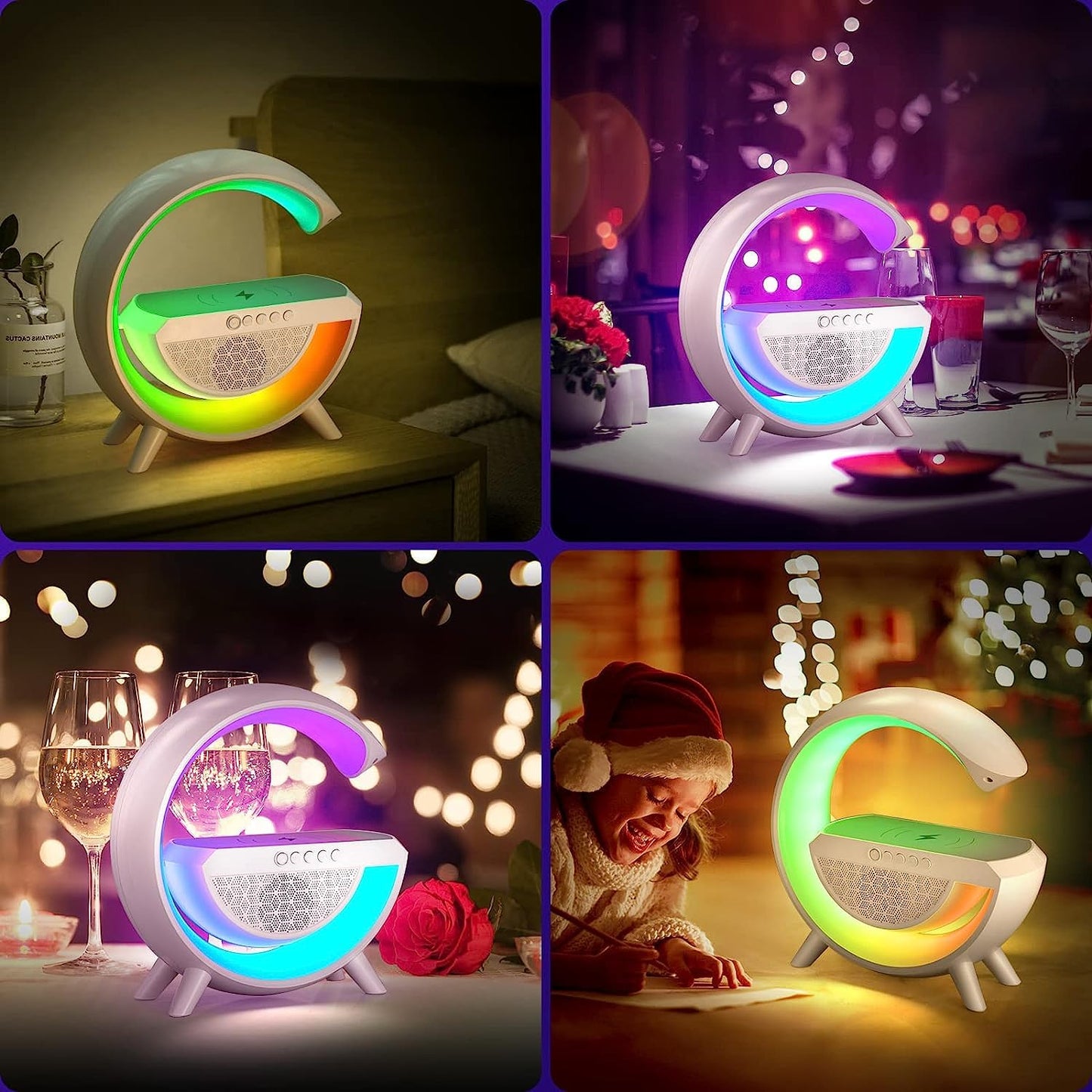 G 3-in-1 Multi-Function LED Night Lamp with Bluetooth Speaker with Wireless Charging