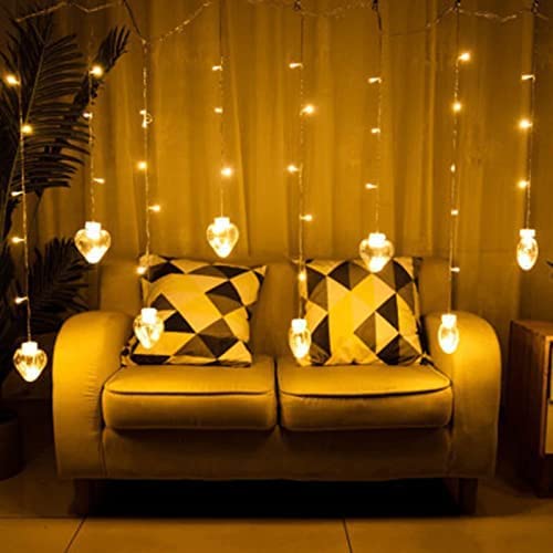 8 Feet 12 Wish Heart Ball String LED Lights With Color Box for Home Decoration, Diwali & Wedding LED Christmas Light Indoor and Outdoor Light ,Festival Decoration  (Wishing Ball Warm White) - Needs You