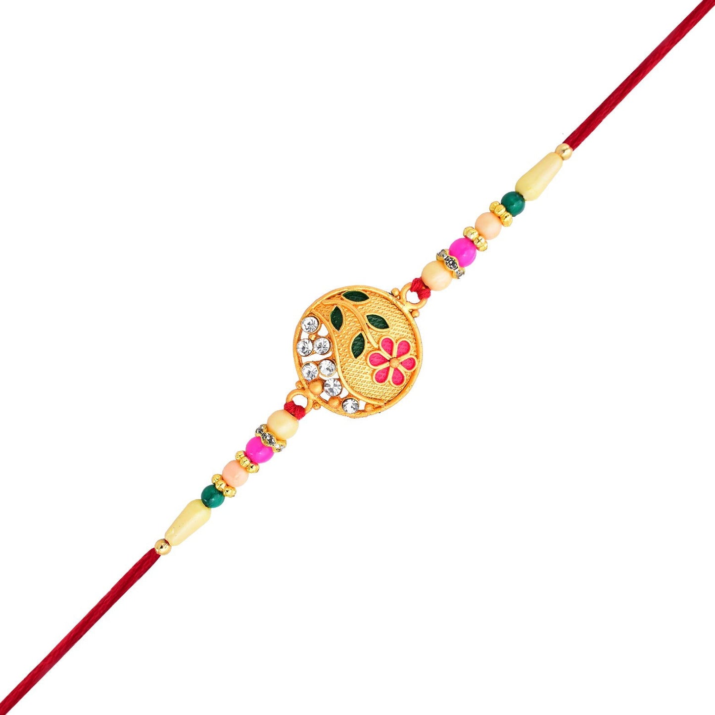 Colorful Beads, Diamond, Flower Design Rakhi - Needs You