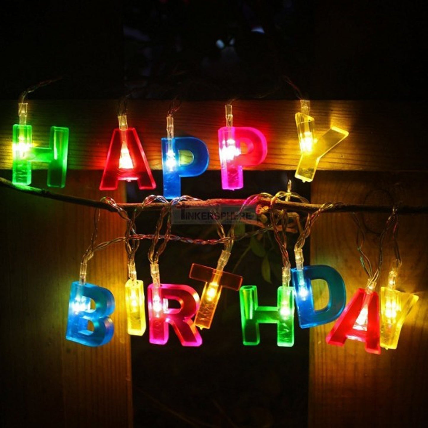 Decoratives Plastic Happy Birthday 13 LED Letter Battery Operated String Lights, Outdoor String Lights (Multicolour) - Needs You