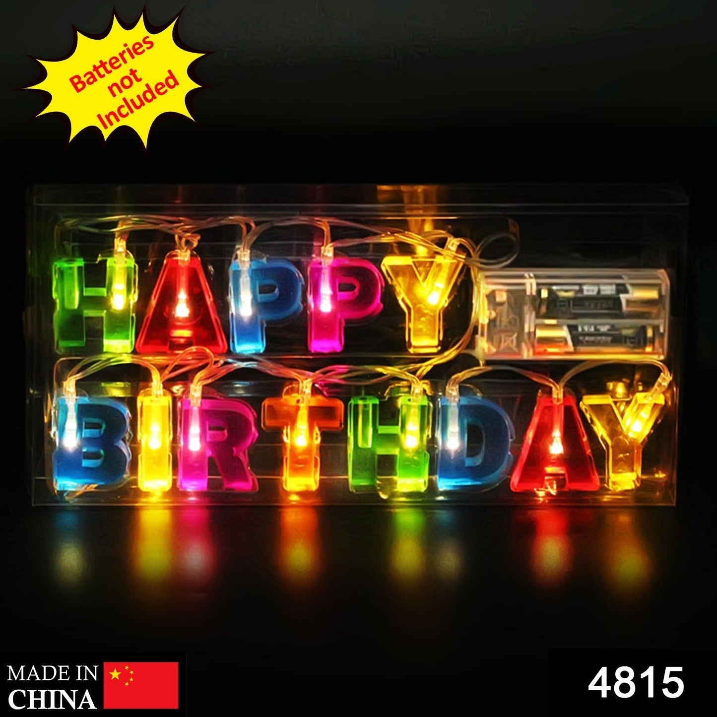 Decoratives Plastic Happy Birthday 13 LED Letter Battery Operated String Lights, Outdoor String Lights (Multicolour) - Needs You