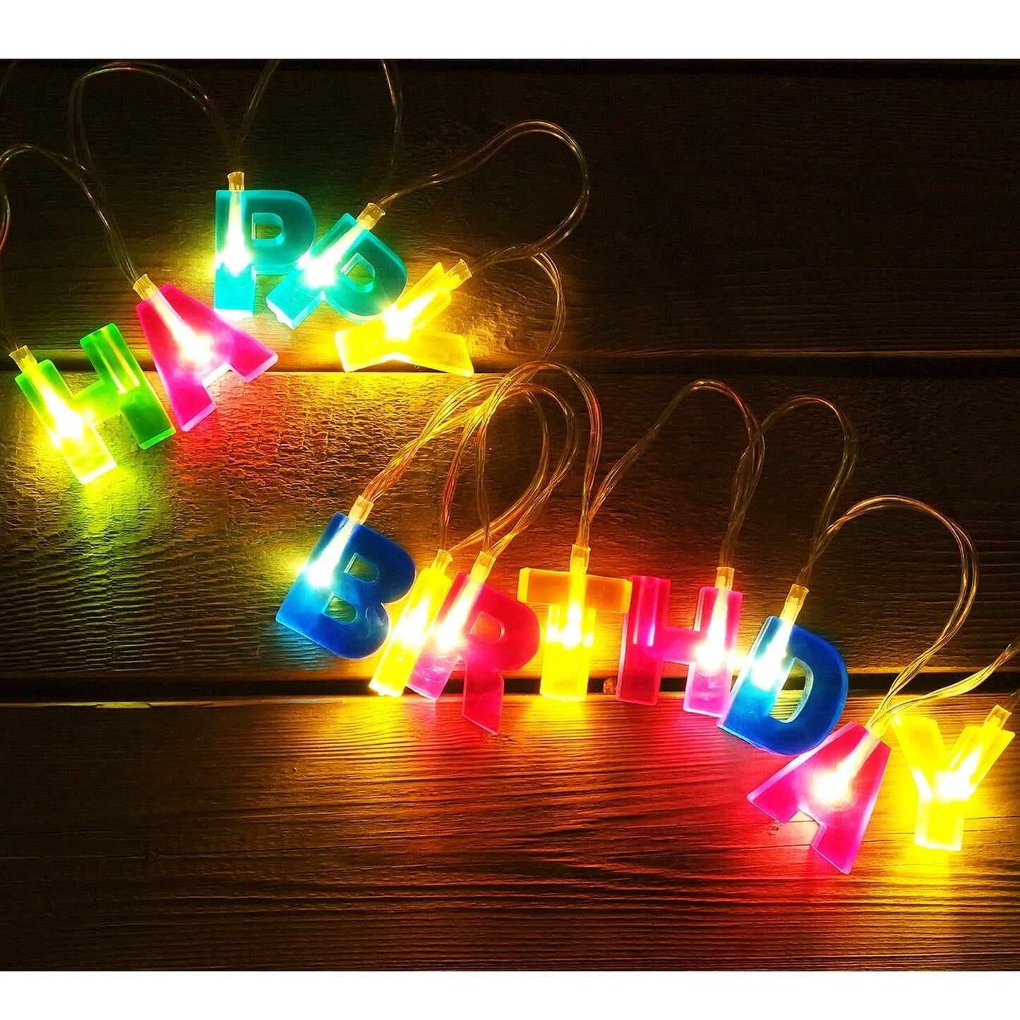 Decoratives Plastic Happy Birthday 13 LED Letter Battery Operated String Lights, Outdoor String Lights (Multicolour) - Needs You