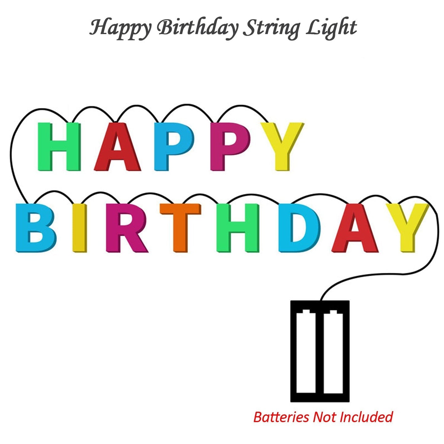 Decoratives Plastic Happy Birthday 13 LED Letter Battery Operated String Lights, Outdoor String Lights (Multicolour) - Needs You