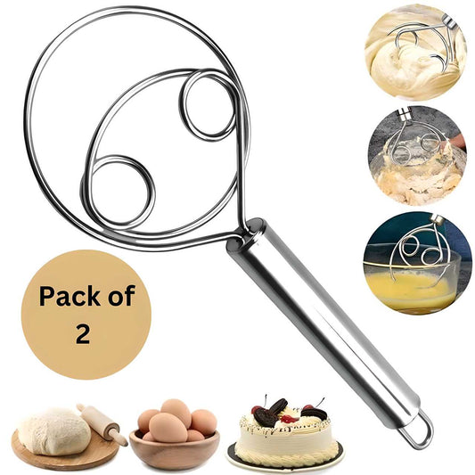 Dishwasher Safe Danish Dough Whisk, Stainless Steel Bread Whisk, Bread Mixer Making Tools  (Pack of 2) - Needs You