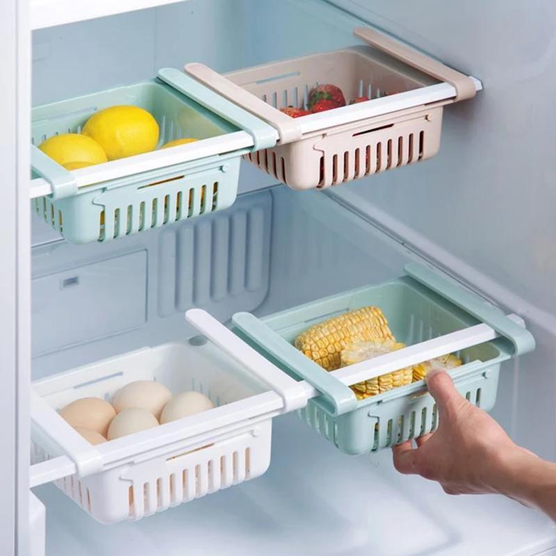 Fridge Organizer Drawer - Adjustable Fridge Storage Basket ( 4pc Set ) - Needs You