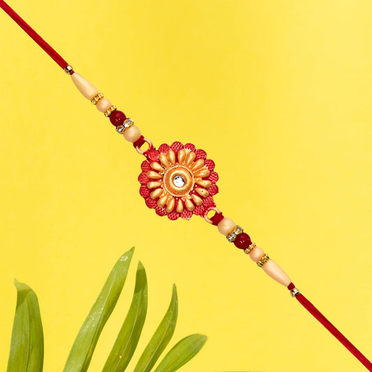 Golden Flower & Diamond Rakhi - Needs You