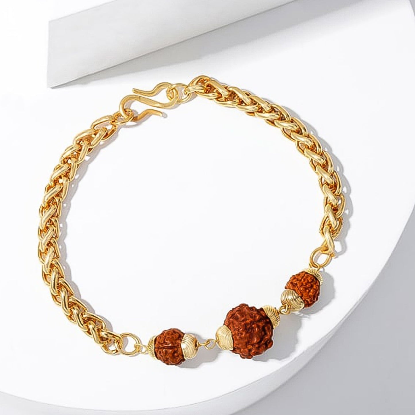 Golden Rudraksha Rakhi Bracelet (1 Pc) - Needs You