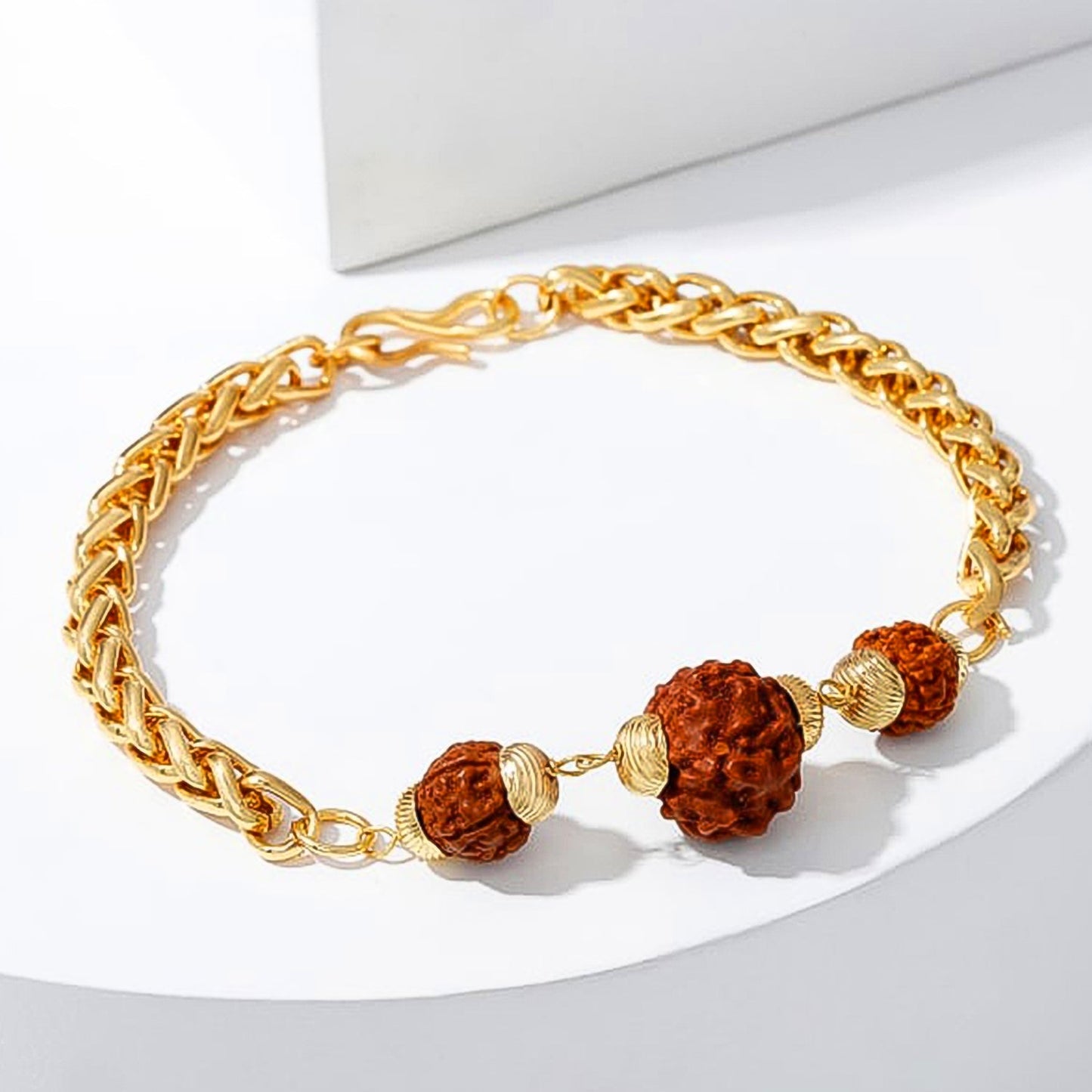 Golden Rudraksha Rakhi Bracelet (1 Pc) - Needs You