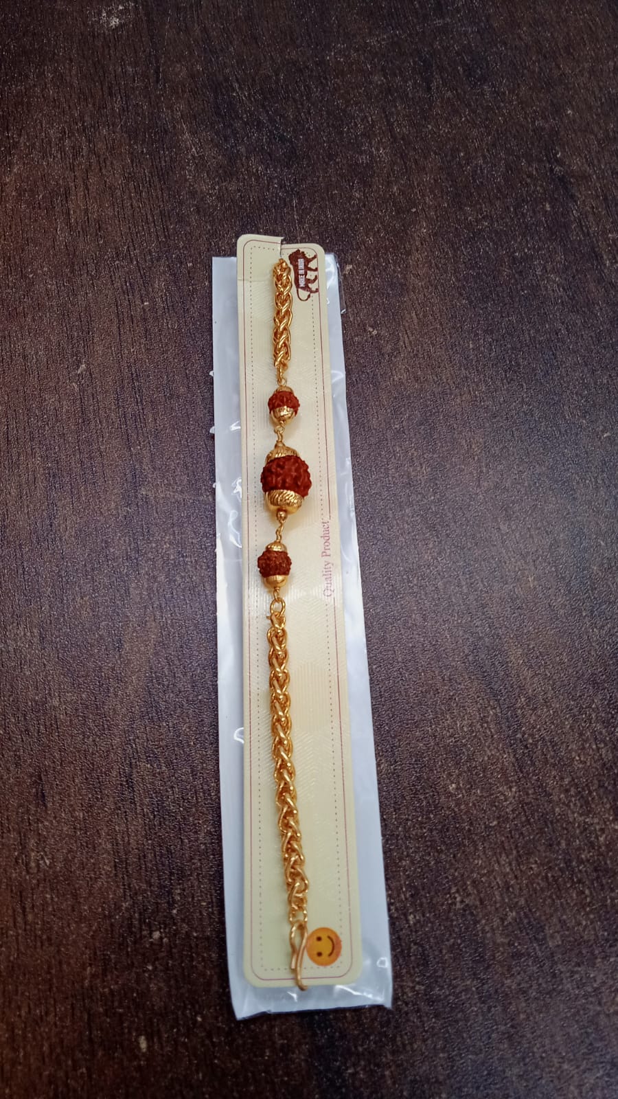 Golden Rudraksha Rakhi Bracelet (1 Pc) - Needs You