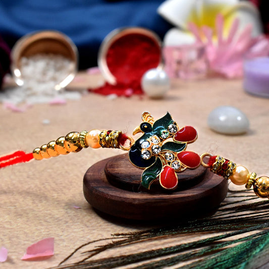 Green and Red Mina Mor Rakhi | Rakhi For Rakshabandhan - Needs You