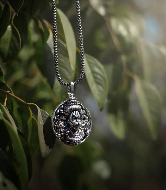 Hanuman Ji Pendant Oxodaised Silver Chain - Needs You