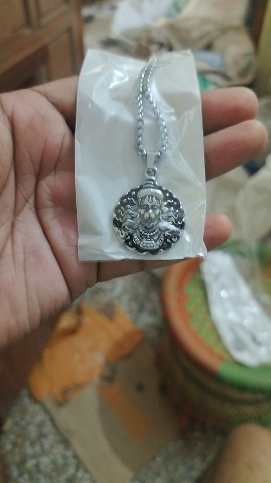 Hanuman Ji Pendant Oxodaised Silver Chain - Needs You