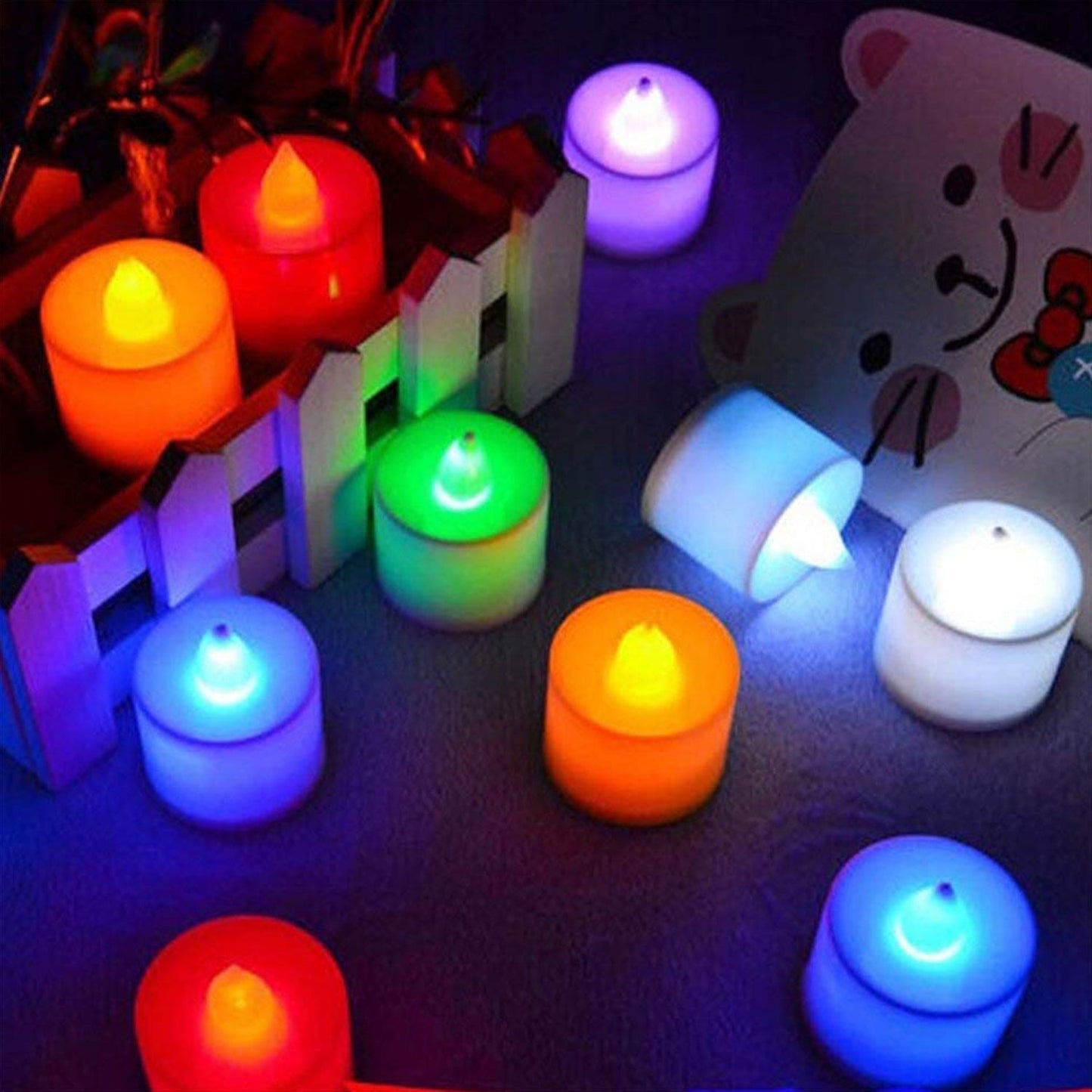 Multicolor LED Tealights Candles (24 Pack): Festive Decorations - Needs You