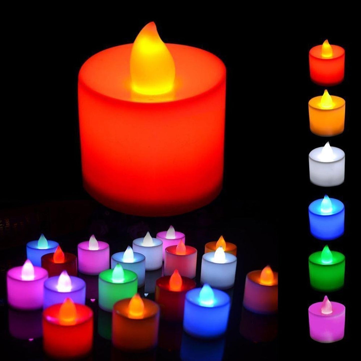 Multicolor LED Tealights Candles (24 Pack): Festive Decorations - Needs You