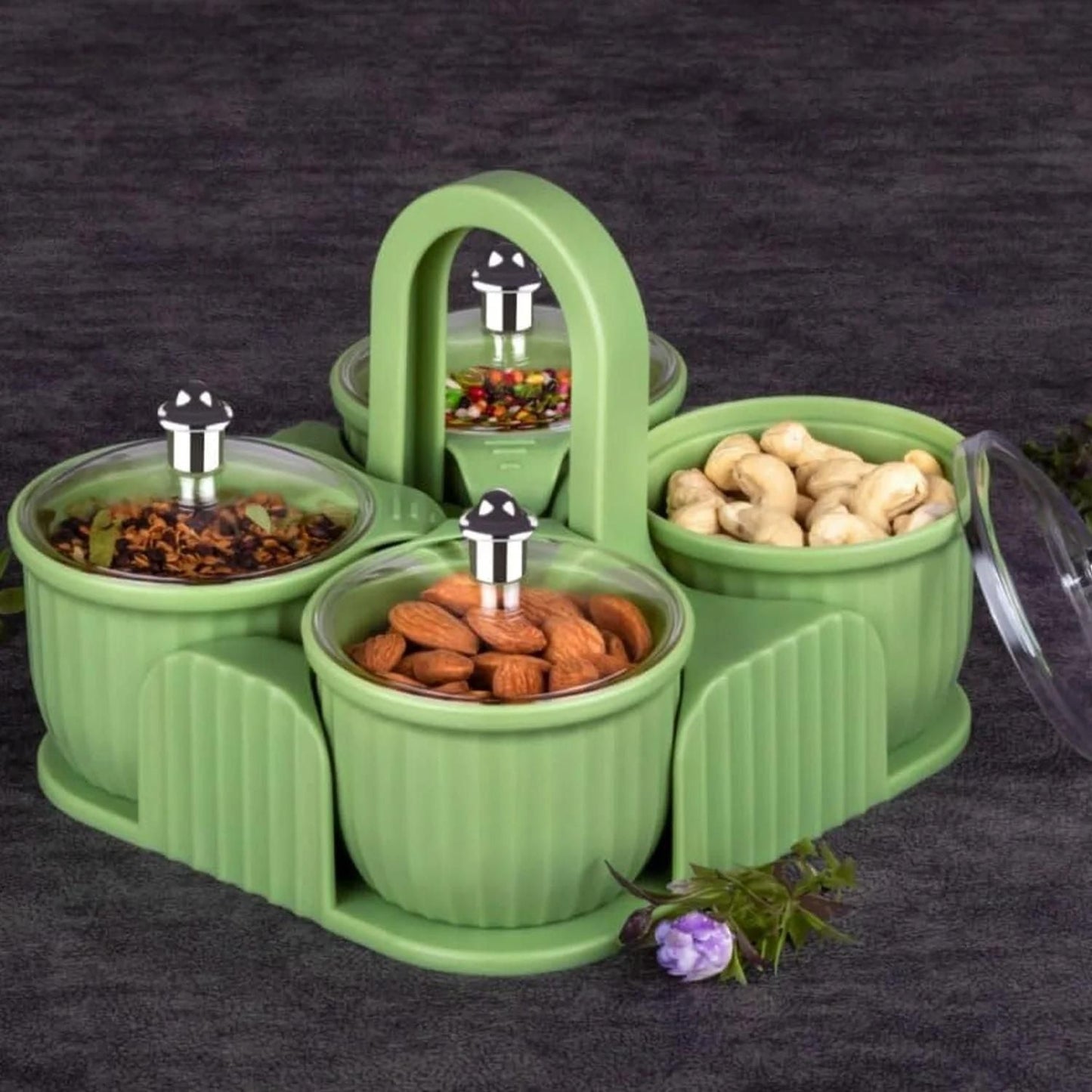 Multipurpose 4 pcs Storage Jar with Tray - Needs You