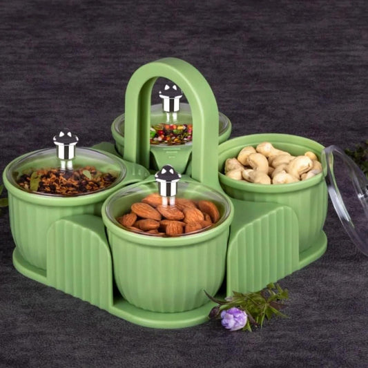 Multipurpose 4 pcs Storage Jar with Tray - Needs You