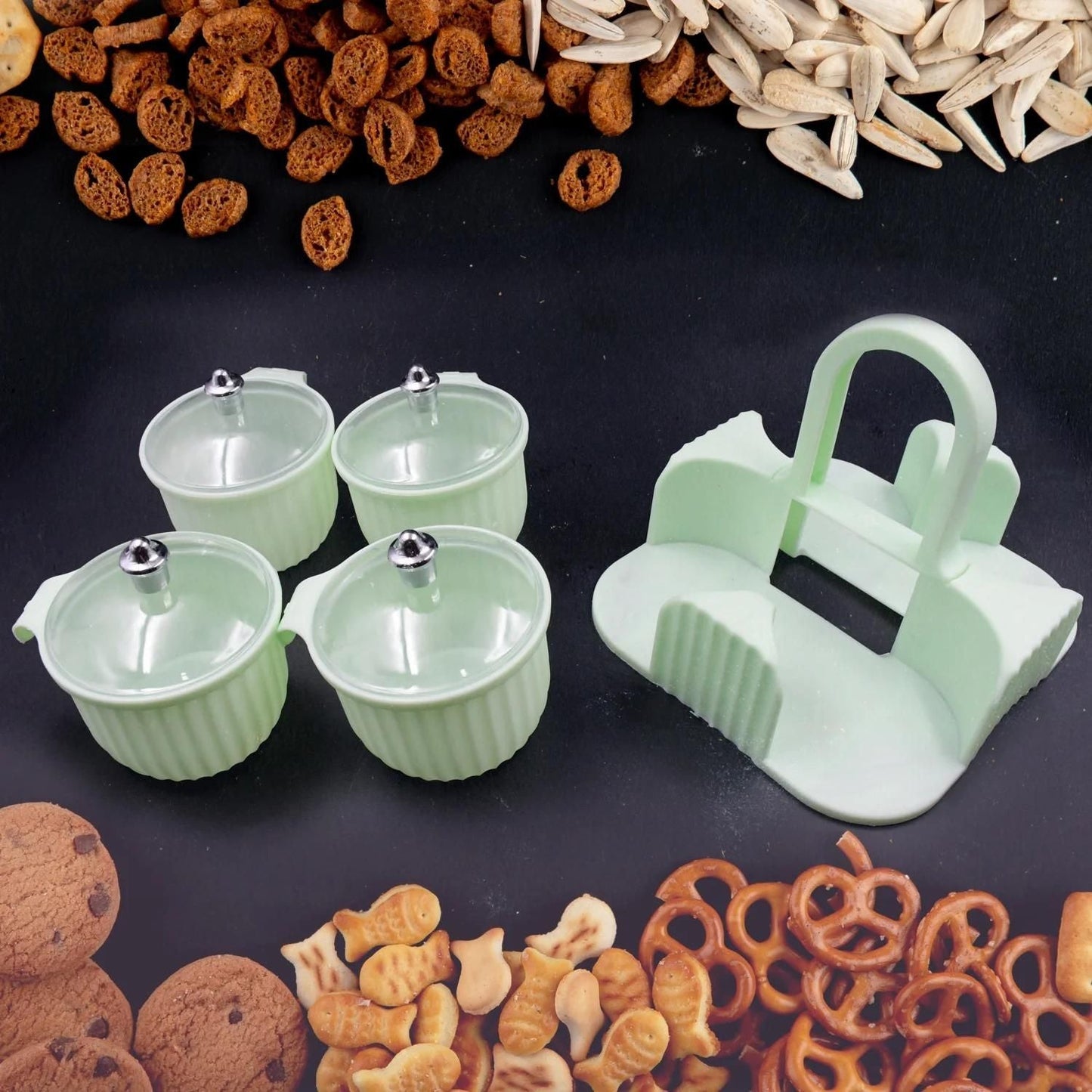 Multipurpose 4 pcs Storage Jar with Tray - Needs You