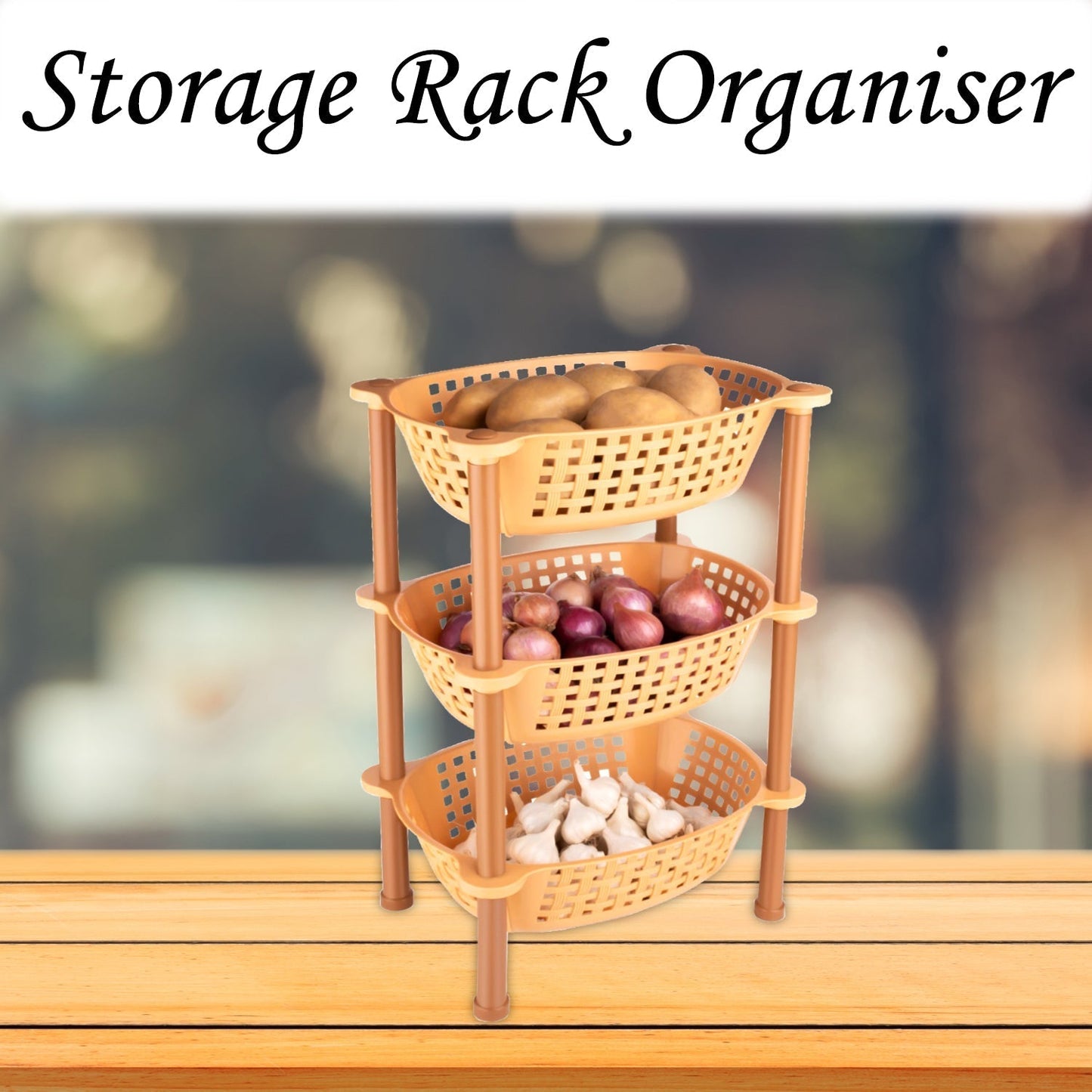 Multipurpose Plastic Storage Rack Organiser - 3 pcs - Needs You