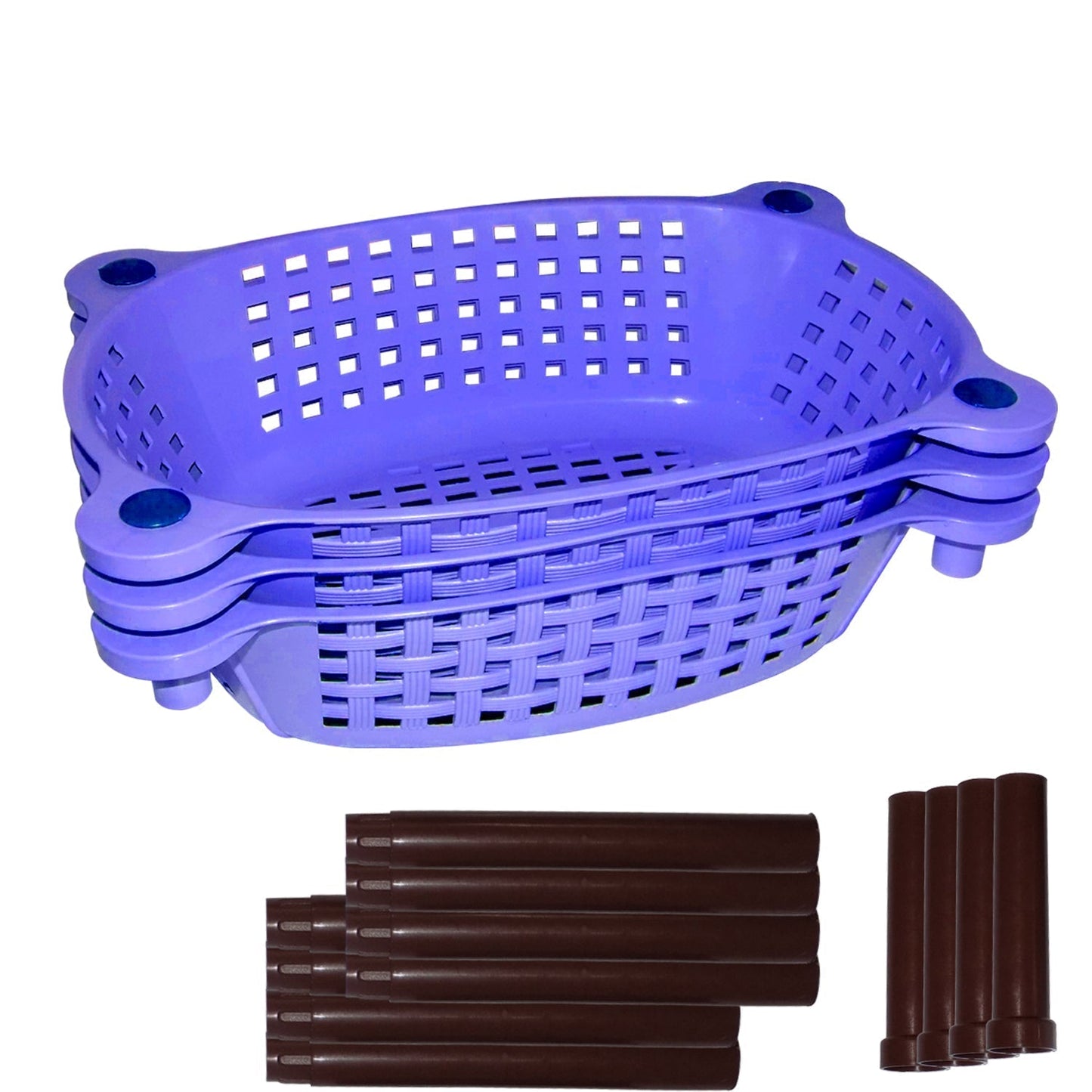 Multipurpose Plastic Storage Rack Organiser - 3 pcs - Needs You