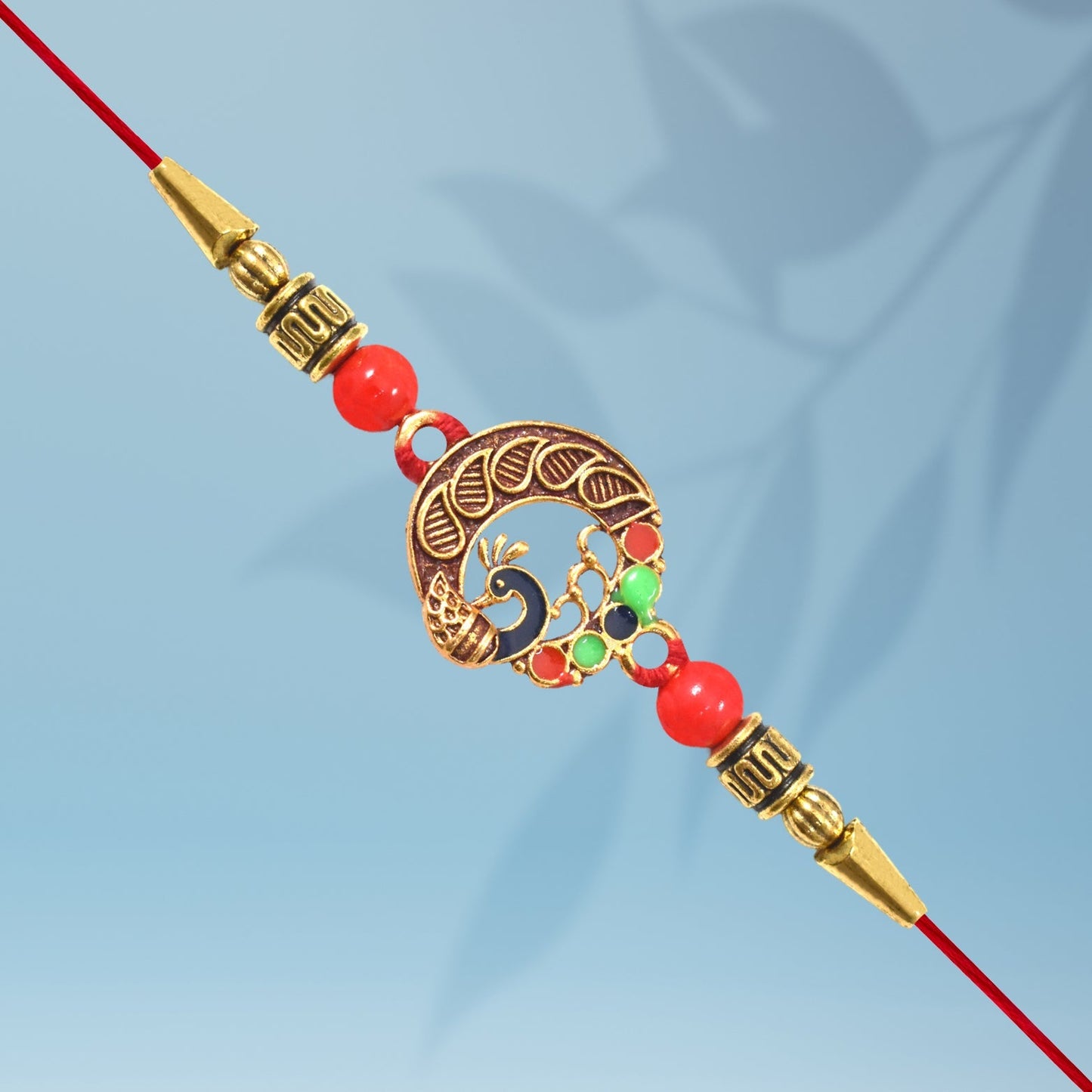 Peacock Shaped Round Rakhi Pack of 2 - Needs You