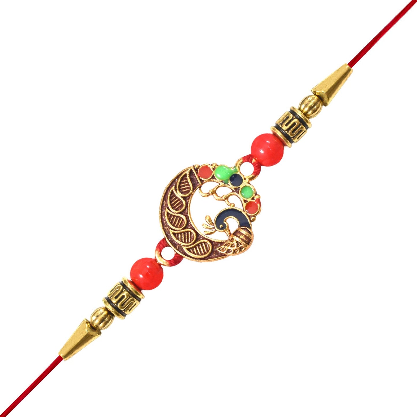 Peacock Shaped Round Rakhi Pack of 2 - Needs You