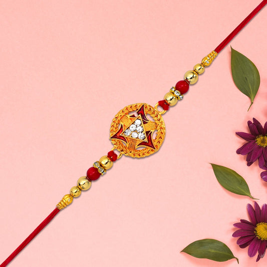 Red Mina Triangle Traditional Rakhi | Rakhi For Rakshabandhan - Needs You