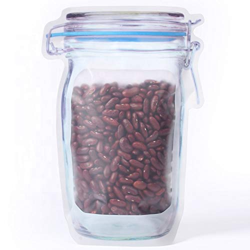 Reusable Airtight Seal Plastic Food Storage Mason Jar Zipper (1000ml) Pack of 3 - Needs You