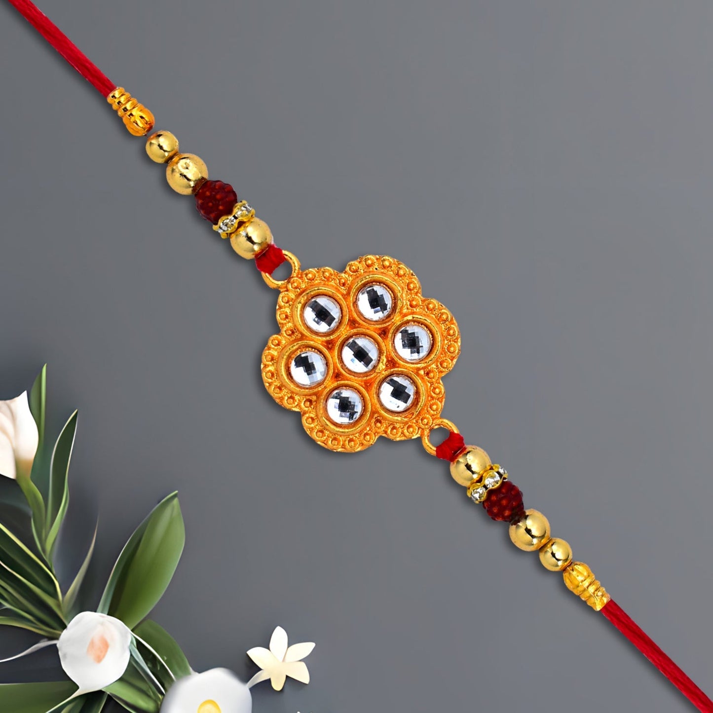 Round Mina Diamond Rakhi | Rakhi For Rakshabandhan - Needs You