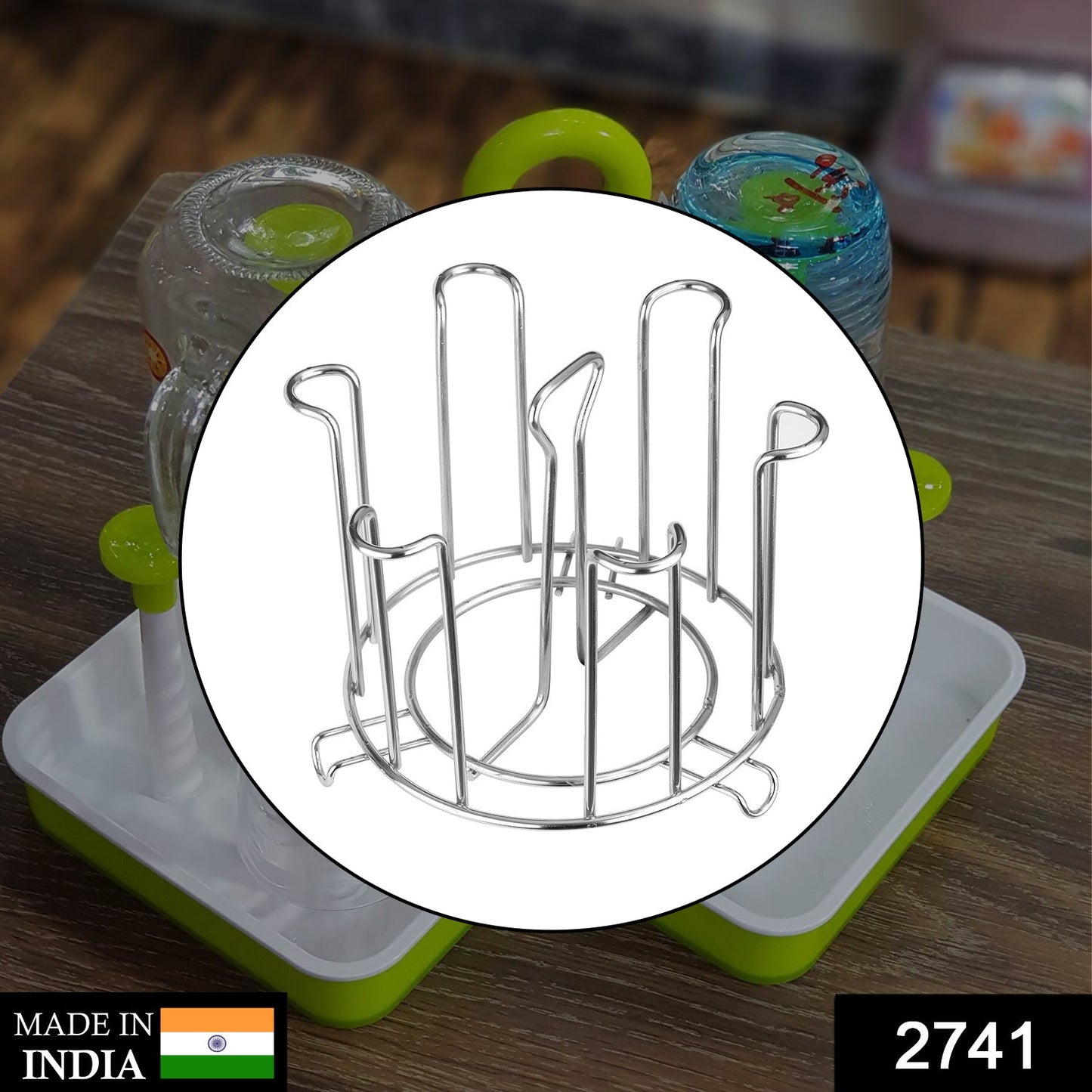 SS Round Glass Stand used for holding sensitive glasses and all present in all kinds of kitchens of official and household places etc. - Needs You