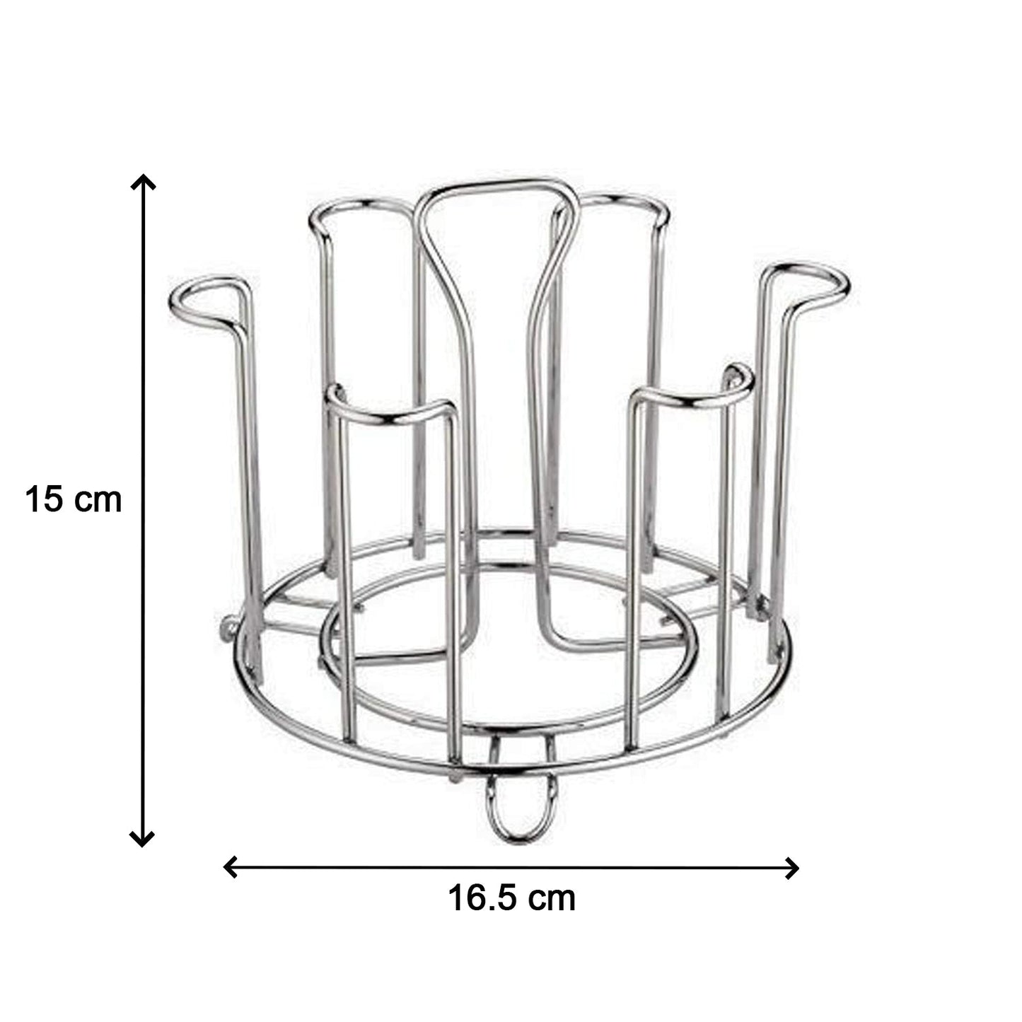 SS Round Glass Stand used for holding sensitive glasses and all present in all kinds of kitchens of official and household places etc. - Needs You