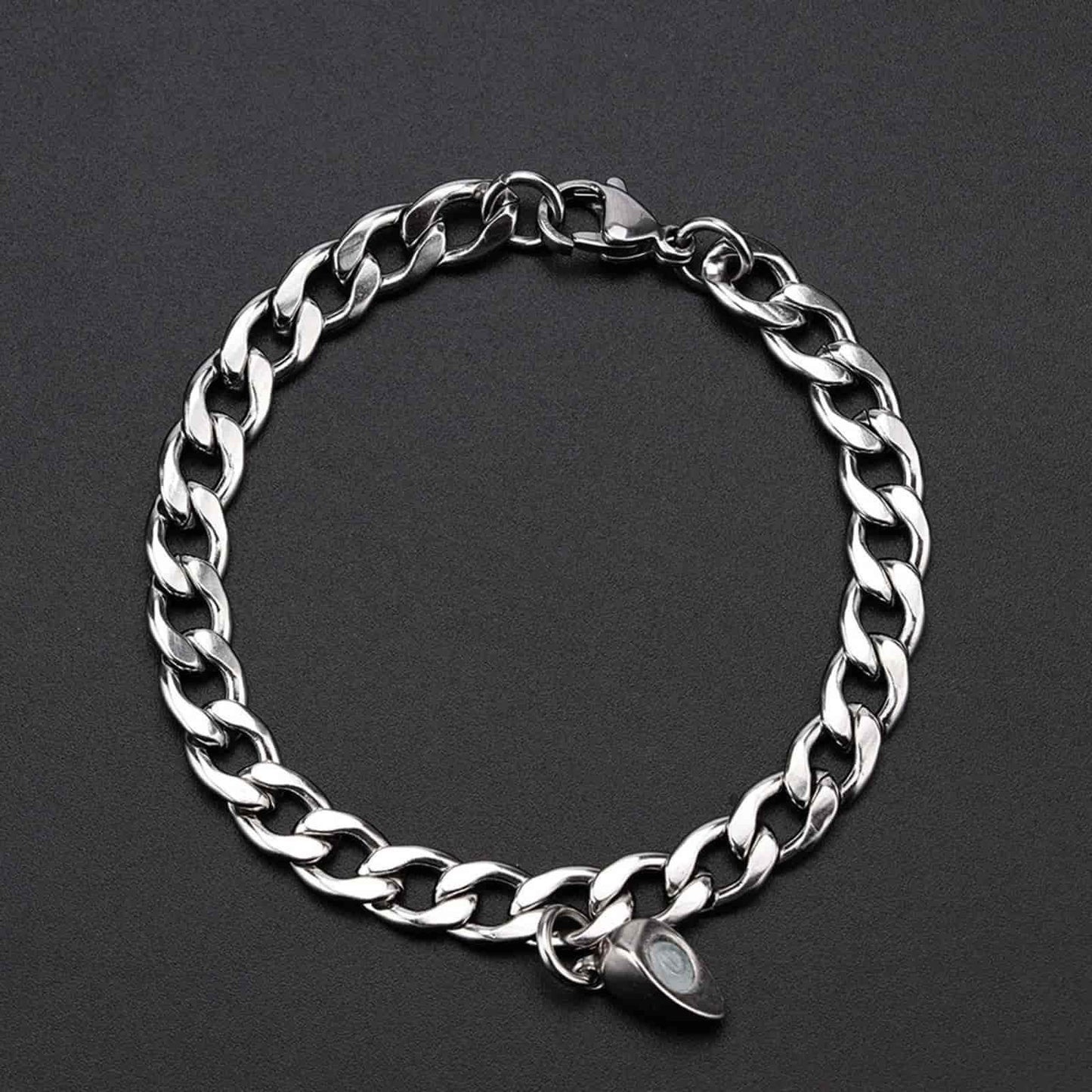 Silver Heart Magnetic Couple Chain Bracelet - Needs You