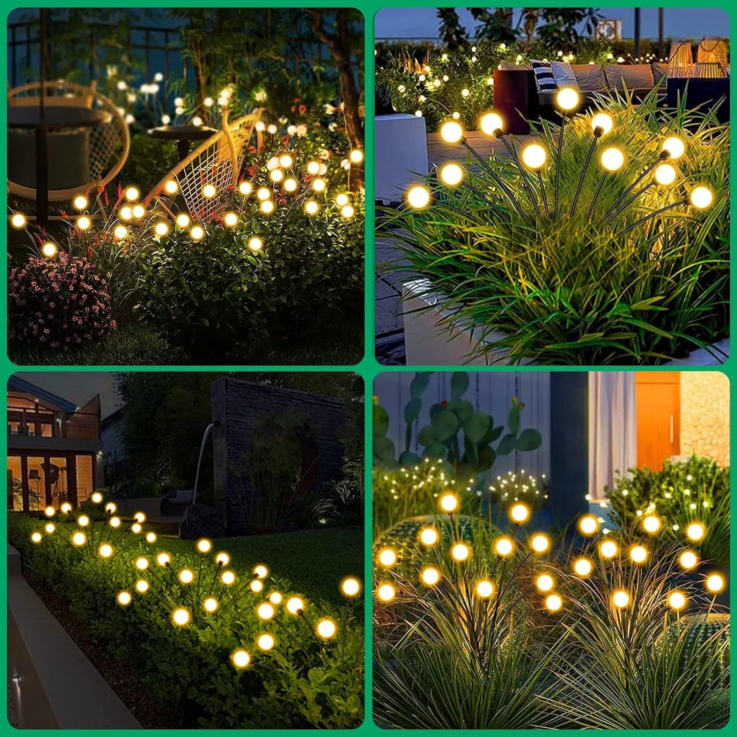 Solar Garden Lights, Solar - Powered Firefly Lamp, New Upgraded Solar Firefly Lights Outdoor Waterproof, Solar Outdoor Decorative Lights for Yard Gardening Patio Backyard Pathway Décor (2 PCS Set 12 LED (Warm Light)) - Needs You