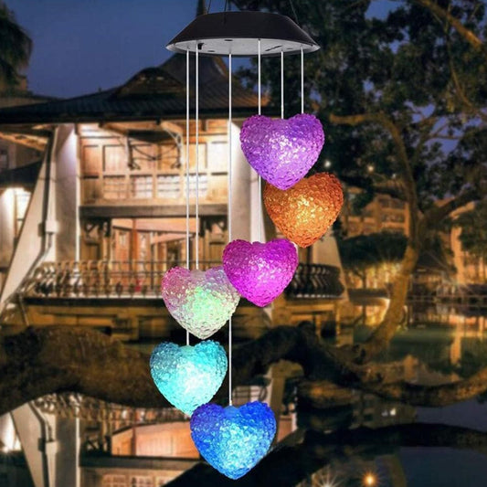 Solar Powered Wind Chimes with Lights: Outdoor Garden Decor (6 LED) - Needs You