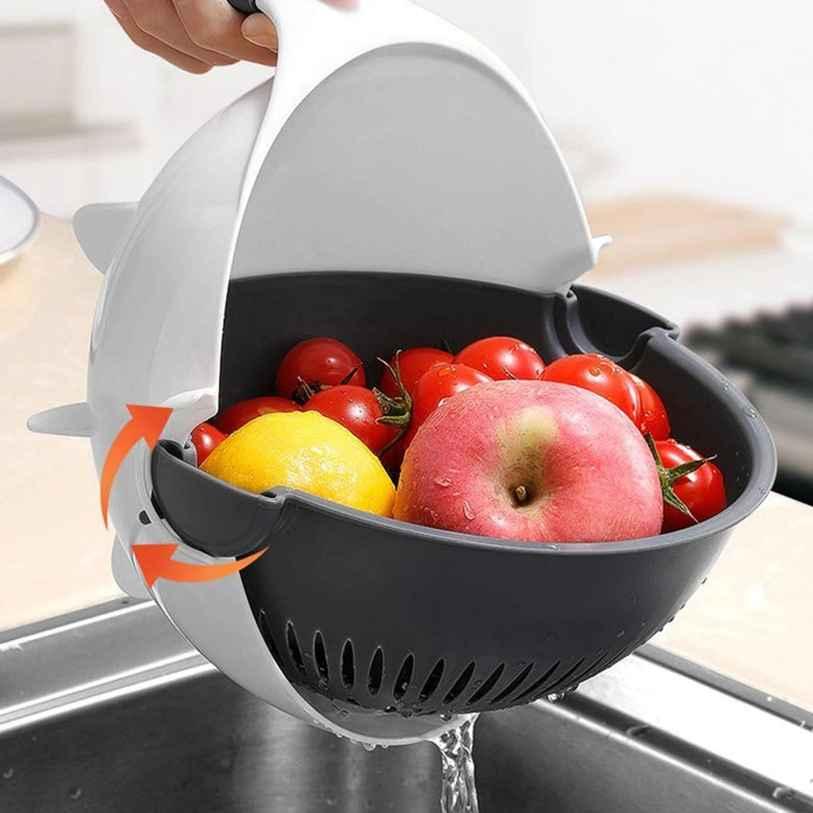 Vegetable Cutter- 7 in 1 Multifunction Magic Rotate Vegetable Cutter with Drain Basket Large Capacity - Needs You