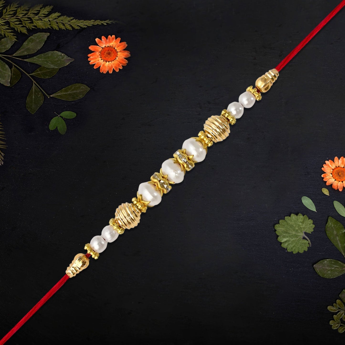 White Beads Rakhi | Rakhi For Rakshabandhan - Needs You