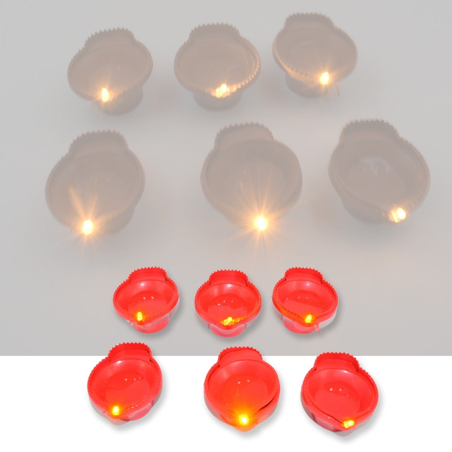 Water Sensor Diyas for Diwali Decoration 6 pcs Set