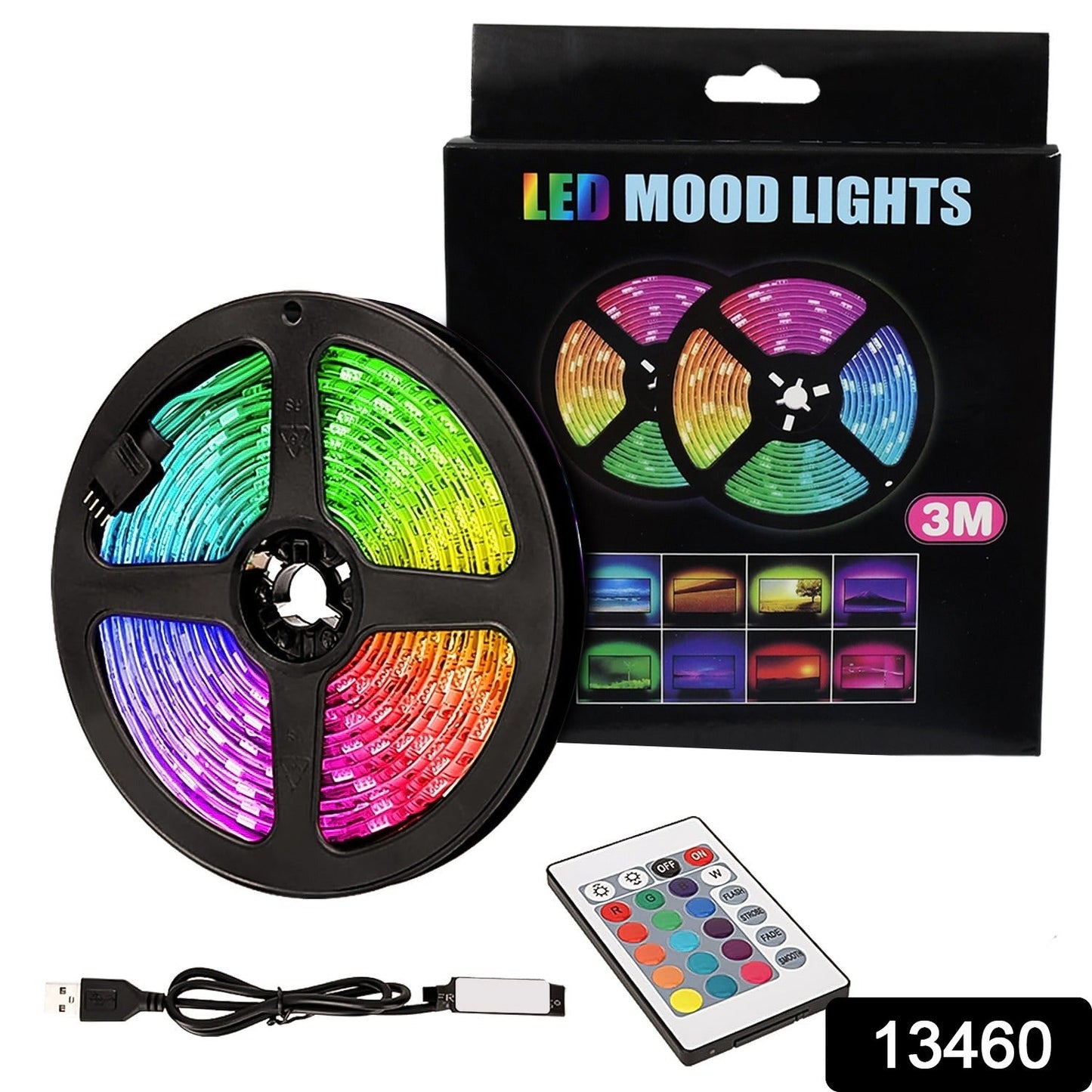 3M RGB LED Strip Lights, LED Mood Lights (1 Set)